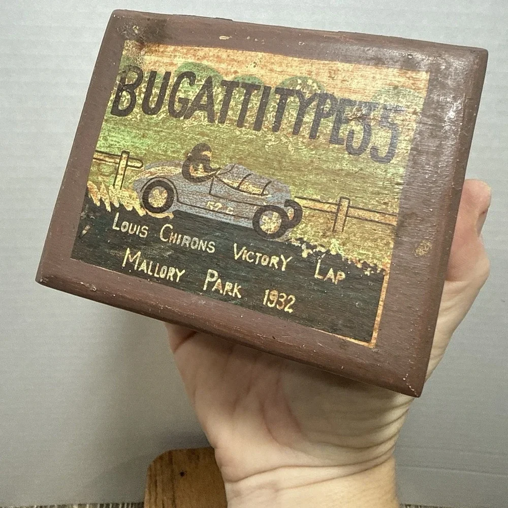 Bugatti Type 35 Victory Lap 1932 Wooden Trinket Box Vintage